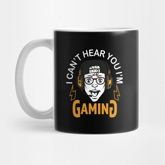 Can't Hear You I'm Gaming Video Gamer Headset Funny by SPIRITY